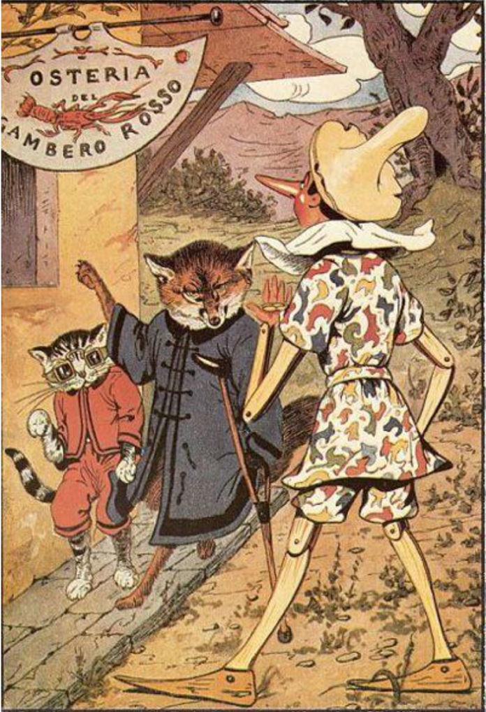 Pinocchio, il gatto e la volpe su raccontareancora.org